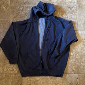 Brandy Melville Navy Oversized Zip Up Christie Hoodie